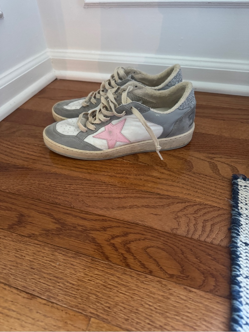 Golden Goose Pink & Gray Ballstar Sneakers 38